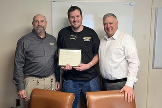Jonathan Larson with award